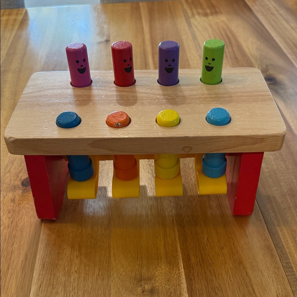 Melissa & Doug Deluxe Pounding Bench Wooden Preschool Learning Toy (no mallet)